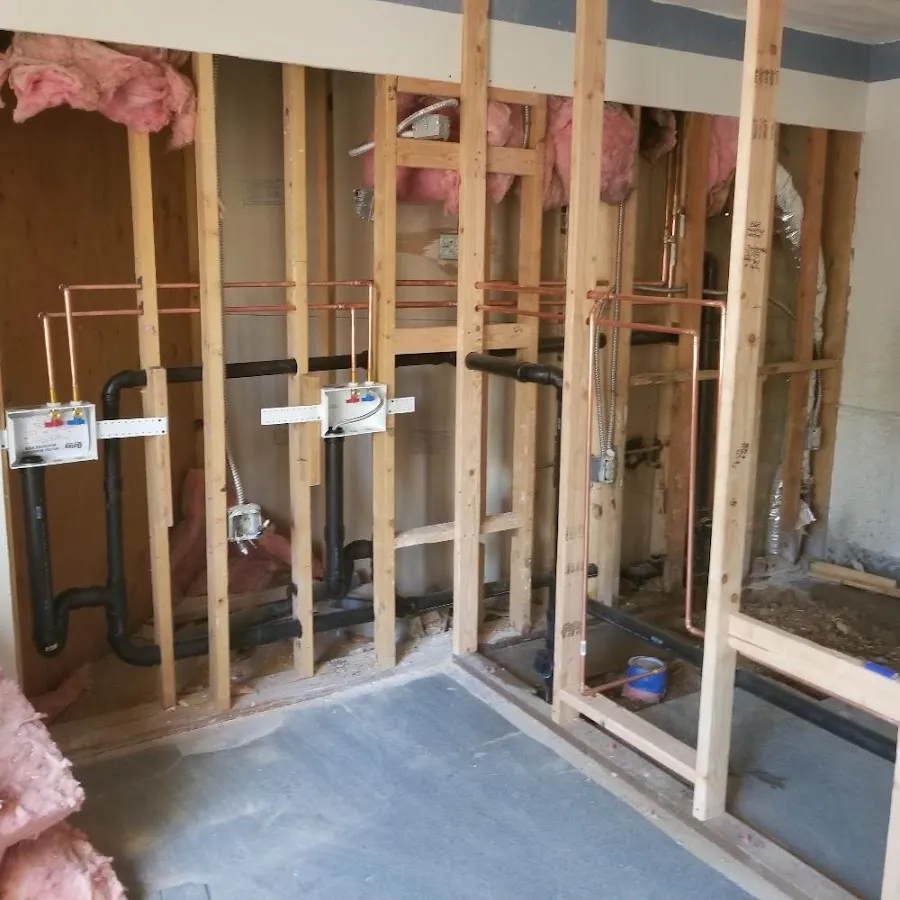 Copper pipe rough-in and plumbing installation in Webb City